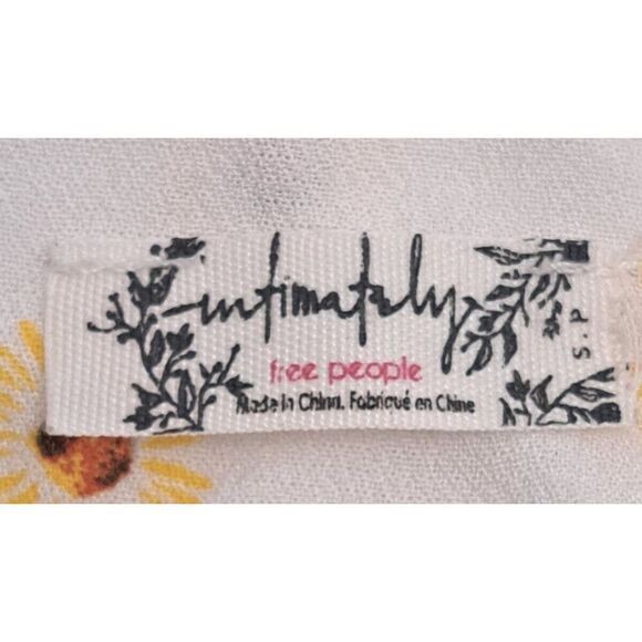 Intimately Free People Bodysuit‎ Small White Yellow Floral Sunflower Lace Bottom - Picture 6 of 8